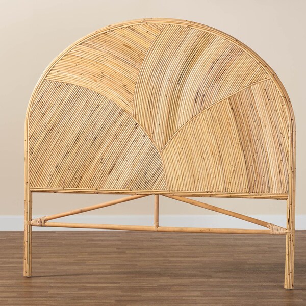 Bali & Pari Seana Bohemian Honey Rattan Queen Size Standalone Headboard - 244-13630-ZORO