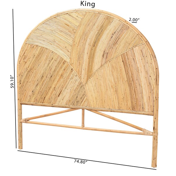 Bali & Pari Seana Bohemian Honey Rattan Queen Size Standalone Headboard - 244-13630-ZORO