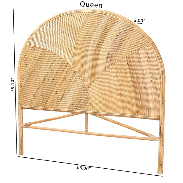 Bali & Pari Seana Bohemian Honey Rattan Queen Size Standalone Headboard - 244-13630-ZORO