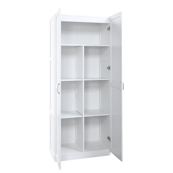 Manhattan Comfort Hopkins Storage Closet 2.0 in White - Set of 2 - 2-2GLF-WH