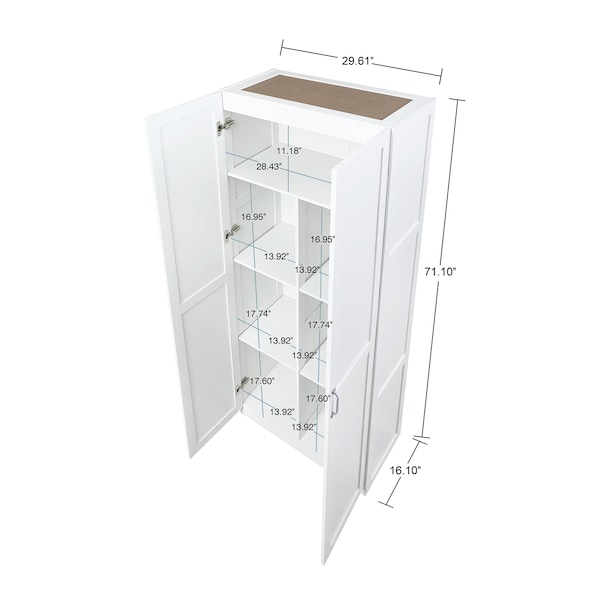 Manhattan Comfort Hopkins Storage Closet 2.0 in White - Set of 2 - 2-2GLF-WH
