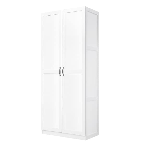 Manhattan Comfort Hopkins Storage Closet 2.0 in White - Set of 2 - 2-2GLF-WH