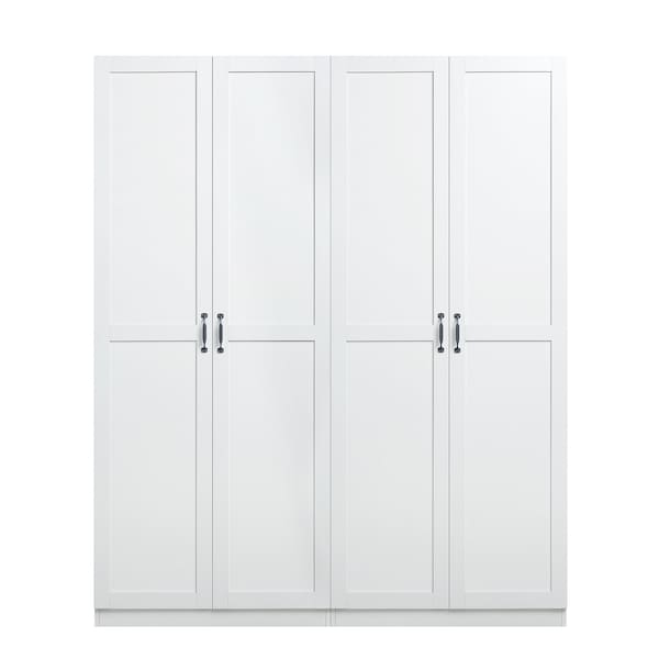 Manhattan Comfort Hopkins Storage Closet 2.0 in White - Set of 2 - 2-2GLF-WH