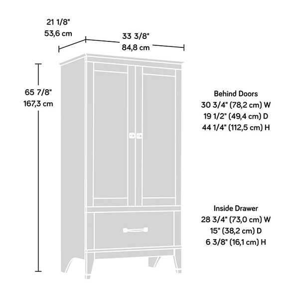 Sauder Carson Forge Armoire Wc , Safety tested for stability to help reduce tip-over accidents - 415107