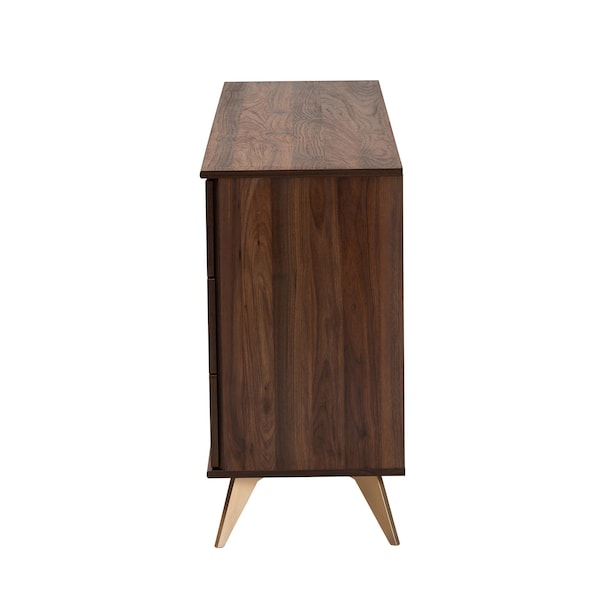 Baxton Studio Graceland Mid-Century Modern Transitional Walnut Brown Finished Wood 6-Drawer Dresser - 236-13276-ZORO