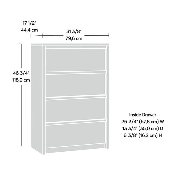 Sauder Harvey Park 4-Drawer Chest Gw , Safety tested for stability to help reduce tip-over accidents - 420824
