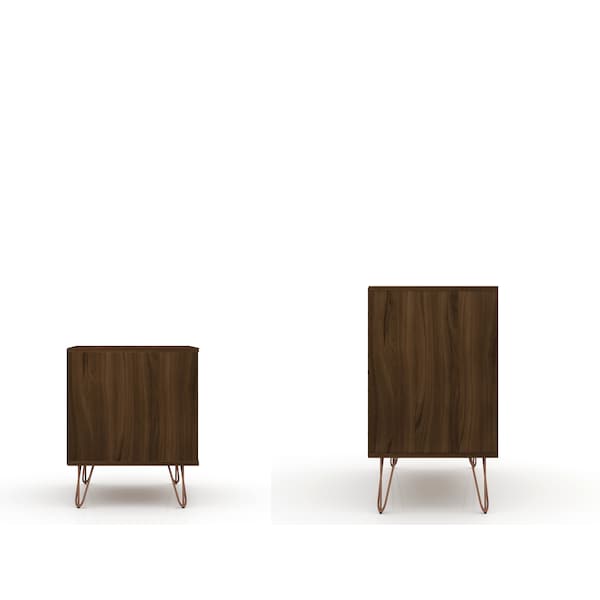 Manhattan Comfort Rockefeller Dresser and Nightstand Set, Brown - 104GMC5