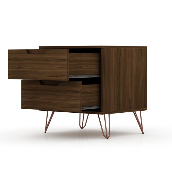 Manhattan Comfort Rockefeller Dresser and Nightstand Set, Brown - 104GMC5