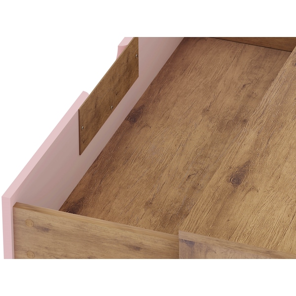 Manhattan Comfort Rockefeller Dresser, Nature and Rose Pink - 103GMC6