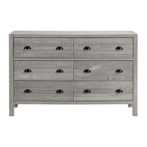 Alaterre Furniture Windsor 6-Drawer Double Dresser, Driftwood Gray - ANWI0432