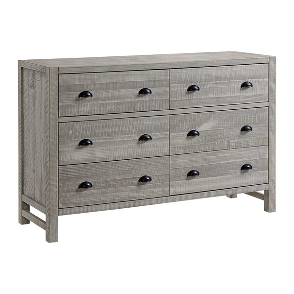 Alaterre Furniture Windsor 6-Drawer Double Dresser, Driftwood Gray - ANWI0432