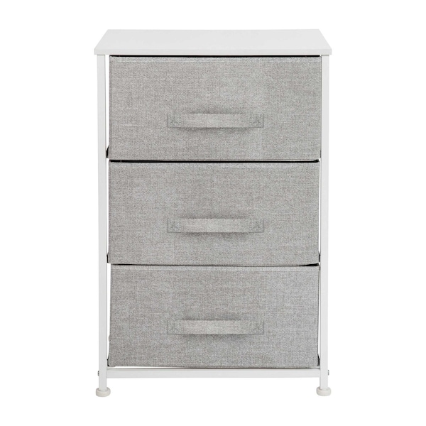 Flash Furniture White/Gray 3 Drawer Storage Dresser Organizer - WX-5L20-X-WH-GR-GG