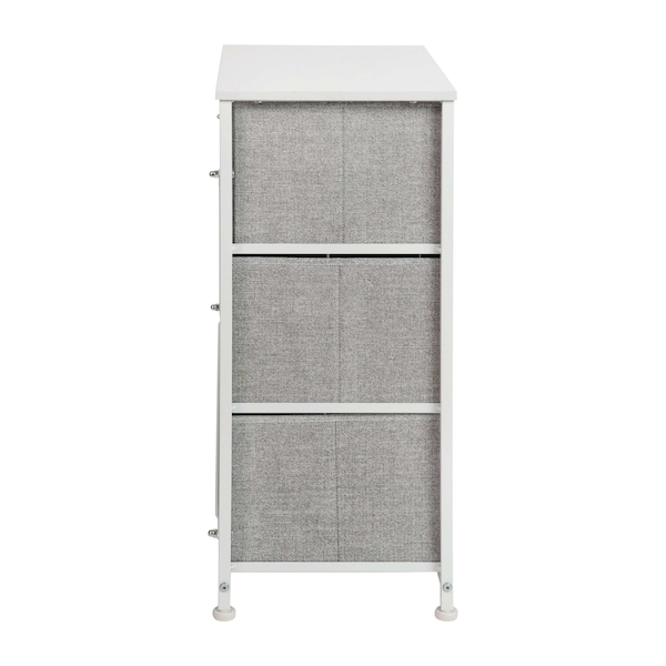 Flash Furniture White/Gray 3 Drawer Storage Dresser Organizer - WX-5L20-X-WH-GR-GG