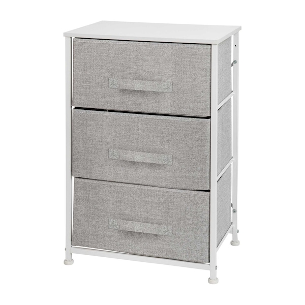 Flash Furniture White/Gray 3 Drawer Storage Dresser Organizer - WX-5L20-X-WH-GR-GG
