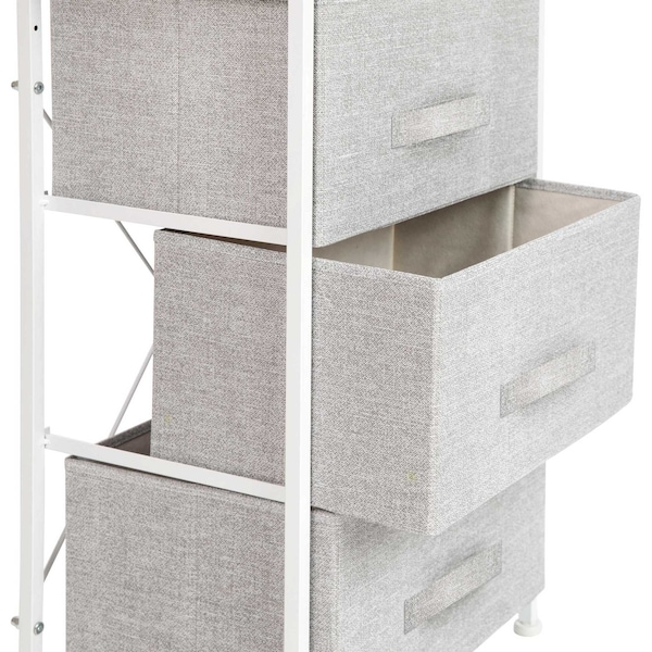 Flash Furniture White/Gray 3 Drawer Storage Dresser Organizer - WX-5L20-X-WH-GR-GG