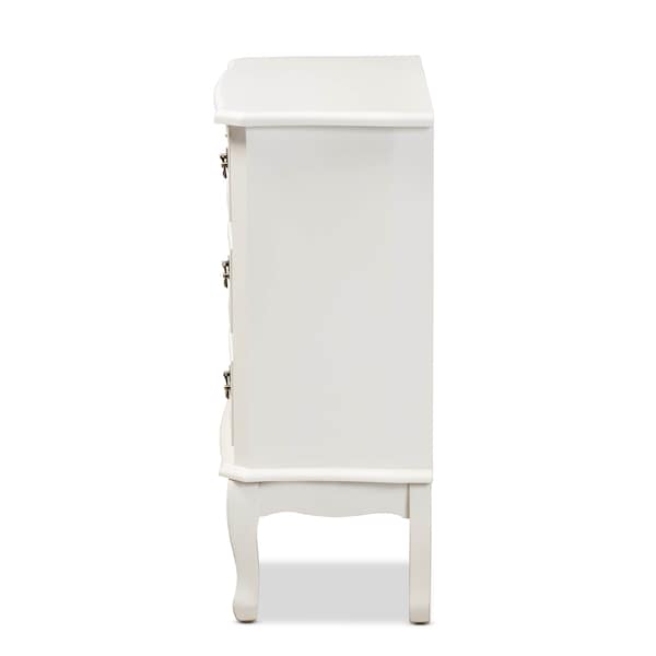 Baxton Studio Gabrielle White-Finished 3-Drawer Wood Dresser - 162-10261