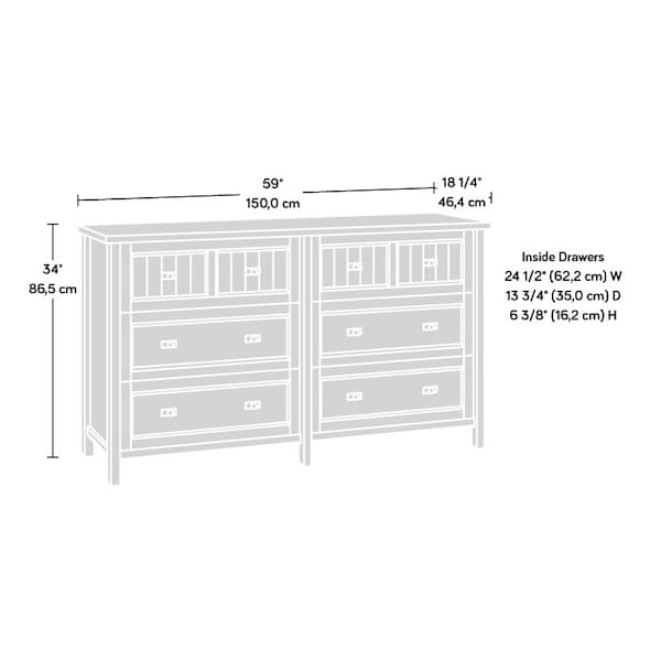 Sauder Costa 6 Drawer Dresser Chc A2 , Durable, 1 in. thick top for perfume, jewelry, photos, and more - 427887