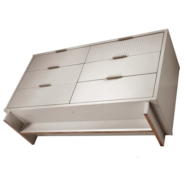 Manhattan Comfort Granville 55.07 Double Wide Dresser in Light Grey - DR-5036