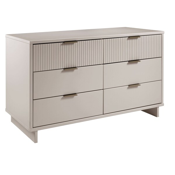 Manhattan Comfort Granville 55.07 Double Wide Dresser in Light Grey - DR-5036
