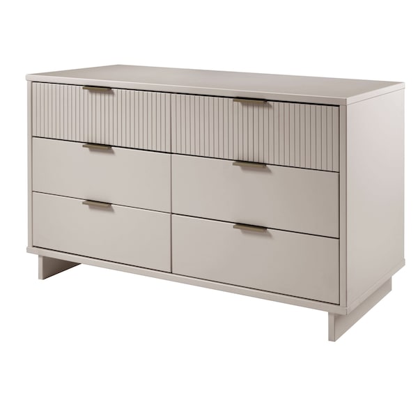 Manhattan Comfort Granville 55.07 Double Wide Dresser in Light Grey - DR-5036