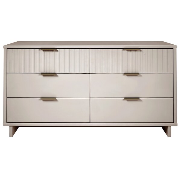 Manhattan Comfort Granville 55.07 Double Wide Dresser in Light Grey - DR-5036
