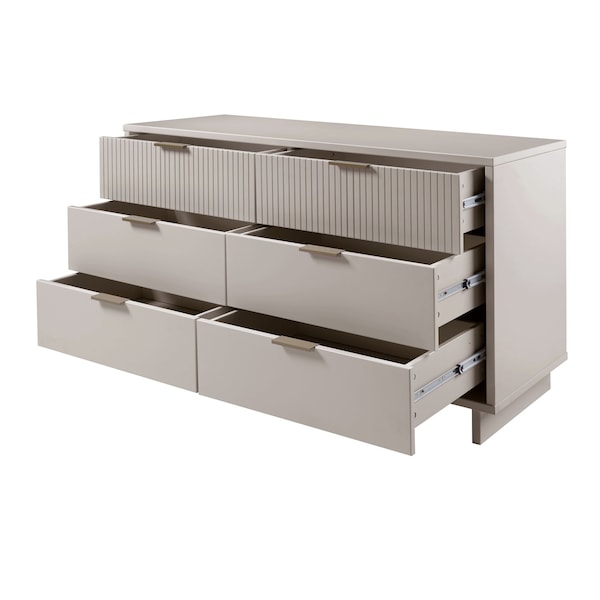 Manhattan Comfort Granville 55.07 Double Wide Dresser in Light Grey - DR-5036