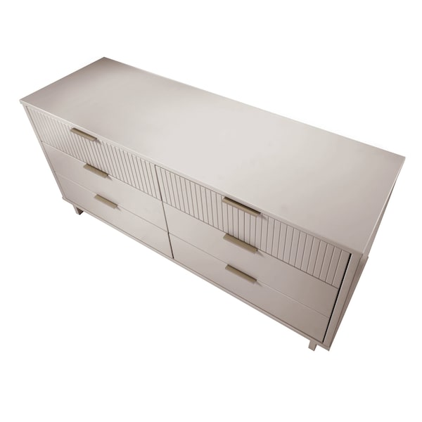 Manhattan Comfort Granville 55.07 Double Wide Dresser in Light Grey - DR-5036