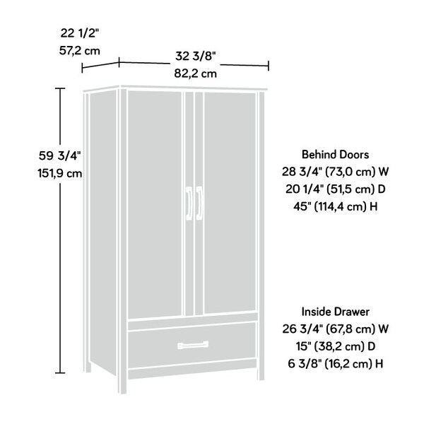 Sauder Cannery Bridge Armoire Sm , Safety tested for stability to help reduce tip-over accidents - 431895