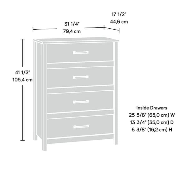 Sauder Cannery Bridge 4-Drawer Chest Sma , Safety tested for stability to help reduce tip-over accidents - 424187