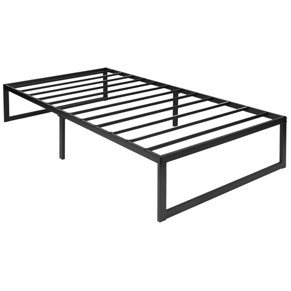 Flash Furniture 10" Twin Mattress, 14" Bed frame & 2" Topper Set - XU-BD10-10PSM2M35-T-GG