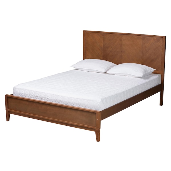 Baxton Studio Carver Classic Transitional Ash Walnut Finished Wood King Size Platform Bed - 236-12772-ZORO