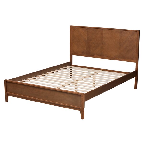 Baxton Studio Carver Classic Transitional Ash Walnut Finished Wood King Size Platform Bed - 236-12772-ZORO