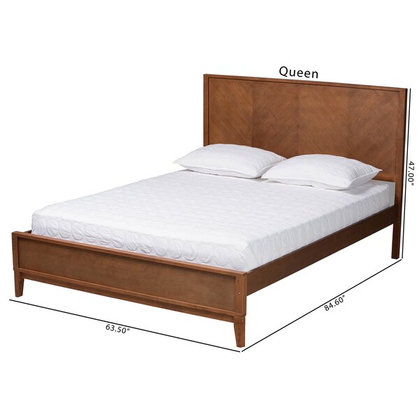 Baxton Studio Carver Classic Transitional Ash Walnut Finished Wood King Size Platform Bed - 236-12772-ZORO