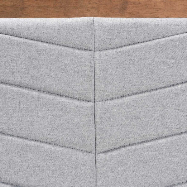 Baxton Studio Iden ModernLight Grey Fabric Upholstered and Walnut Brown Finished Wood Headboard-King - 192-11541-ZORO