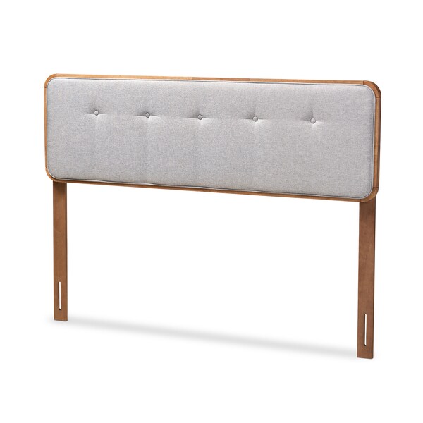 Baxton Studio Palina Light Grey Walnut Finished Wood Full Size Headboard - 156-9440