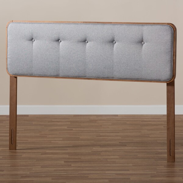 Baxton Studio Palina Light Grey Walnut Finished Wood Full Size Headboard - 156-9440