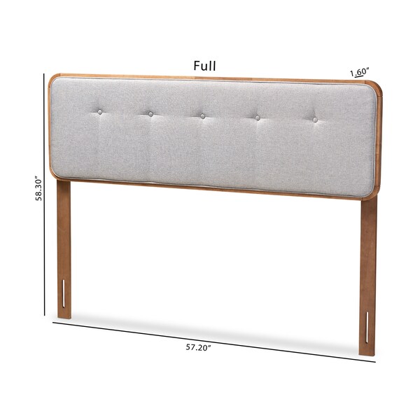 Baxton Studio Palina Light Grey Walnut Finished Wood Full Size Headboard - 156-9440