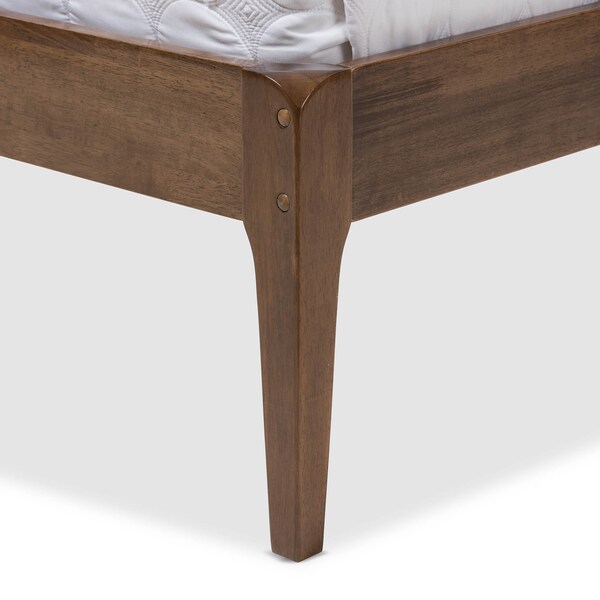 Baxton Studio Ember Dark Grey and Brown Finish Wood Queen Size Platform Bed - 135-7388