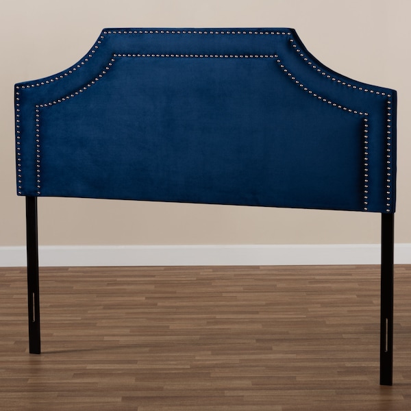 Baxton Studio Avignon Royal Blue Velvet Upholstered King Size Headboard - 155-9330
