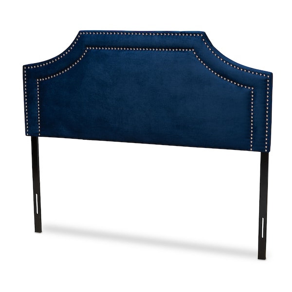 Baxton Studio Avignon Royal Blue Velvet Upholstered King Size Headboard - 155-9330