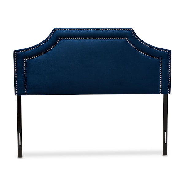 Baxton Studio Avignon Royal Blue Velvet Upholstered King Size Headboard - 155-9330