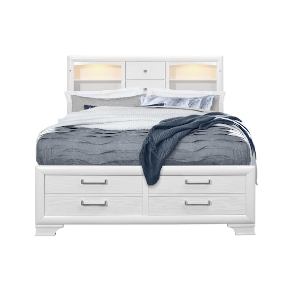 Global Furniture Usa Transitional Glam  Jordyn White Queen Bed Group - 2850