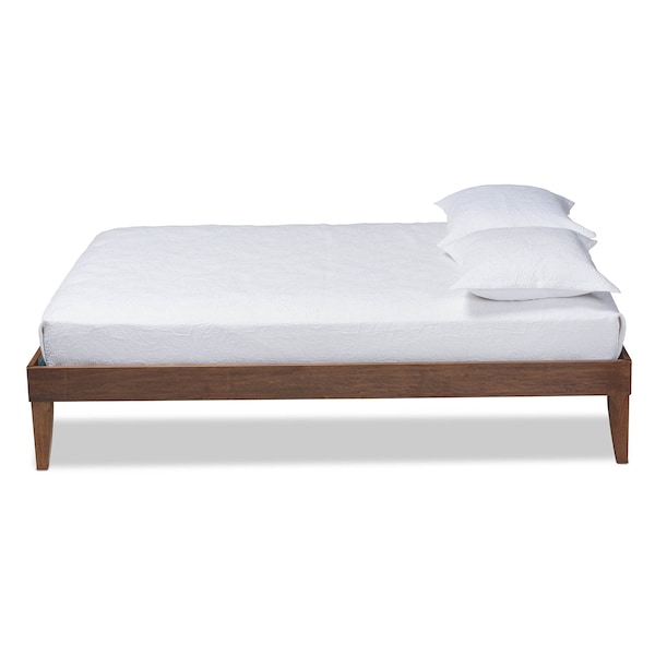 Baxton Studio Lucina Mid-Century Walnut Brown Finished Full Size Platform Bed Frame - 160-9638