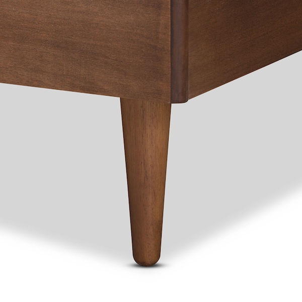 Baxton Studio Kioshi Mid-Century Modern Transitional Ash Walnut Finished Wood Queen Size Platform Bed - 180-11152-9814-ZORO