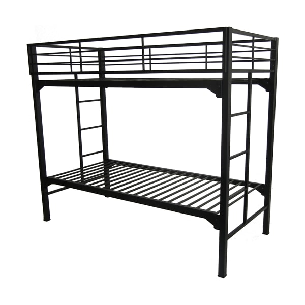 Blantex Bedframe, 39 X 75 UNI Bunk Bed w/built in ladder & 2 guardrails - UNI200SQ3975BBWL