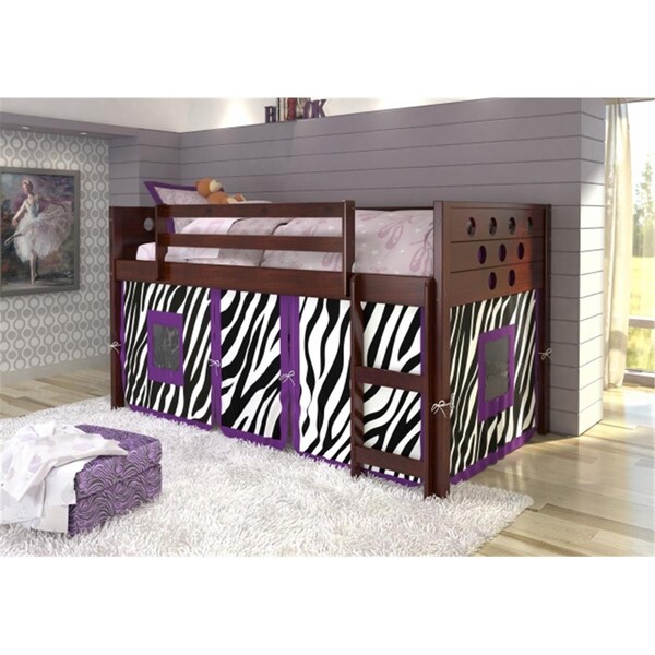 Pivot Direct Twin Size Circles Low Zebra Tent Loft in Dark Cappuccino - PD_780ATCP_Z