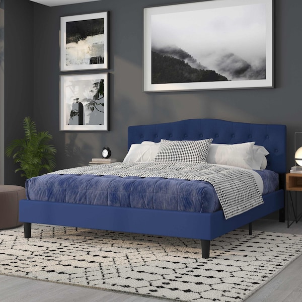 Flash Furniture King, Cambridge Headboard, Navy Fabric - HG-HB1708-K-N-GG