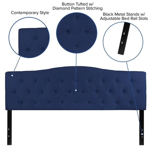 Flash Furniture King, Cambridge Headboard, Navy Fabric - HG-HB1708-K-N-GG