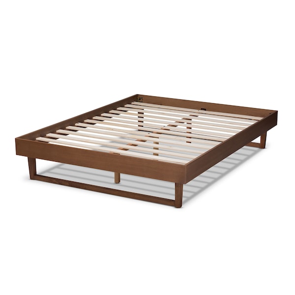 Baxton Studio Liliya Walnut Brown Finished Wood King Size Platform Bed Frame - 156-9412
