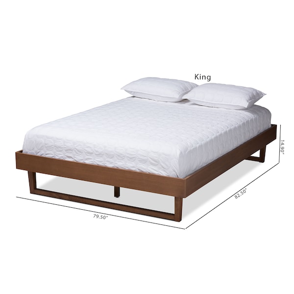 Baxton Studio Liliya Walnut Brown Finished Wood King Size Platform Bed Frame - 156-9412